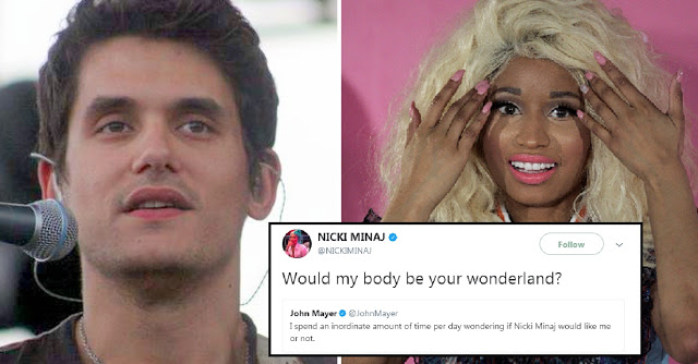 “Your body is my wonderland”: John Mayer and Nicki Minaj flirt with each other on Twitter