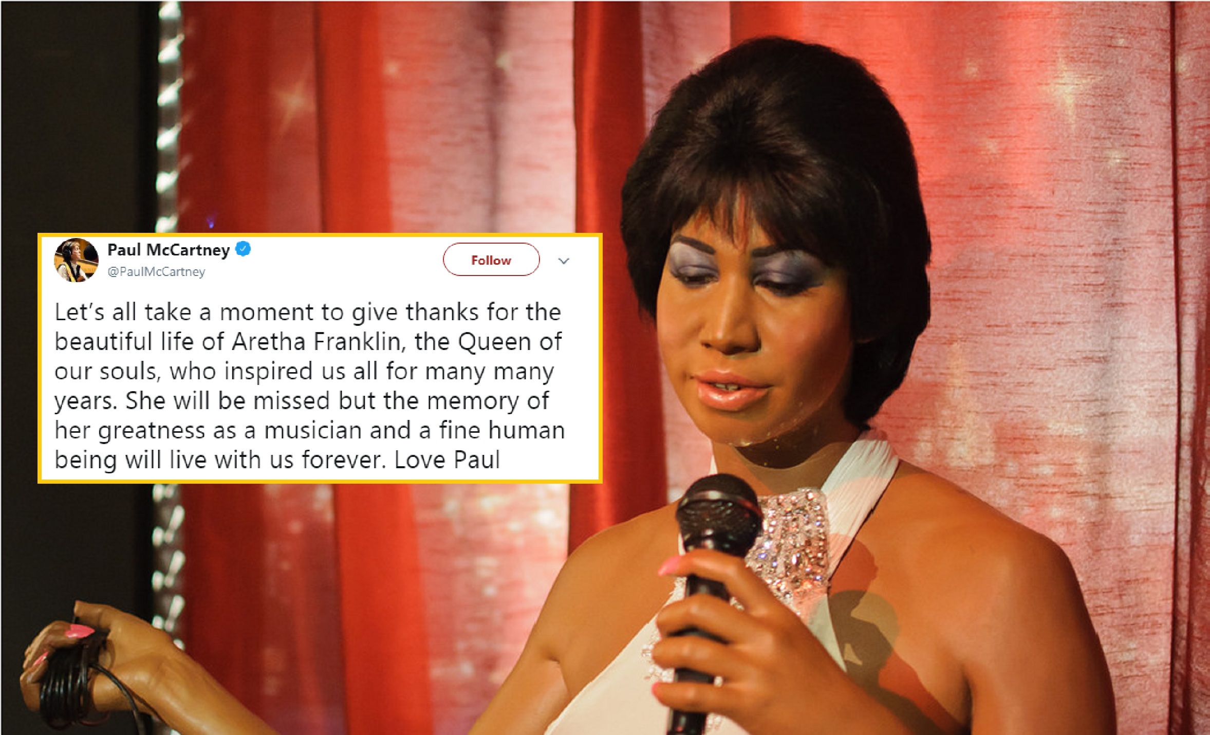 From Obama to Paul McCartney, here is how everyone reacted to Aretha Franklin’s passing