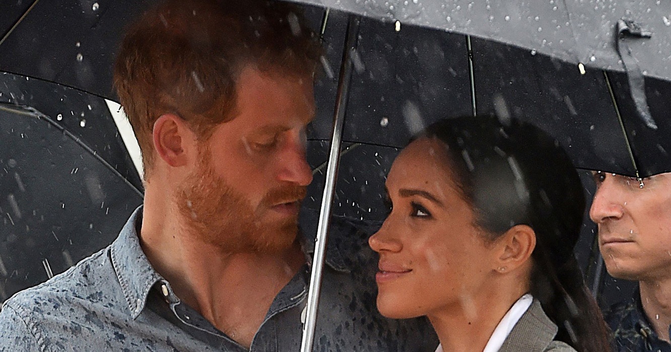 Meghan Markle Held an Umbrella for Prince Harry During His Speech, And It Looked Like an Old-School Romance!