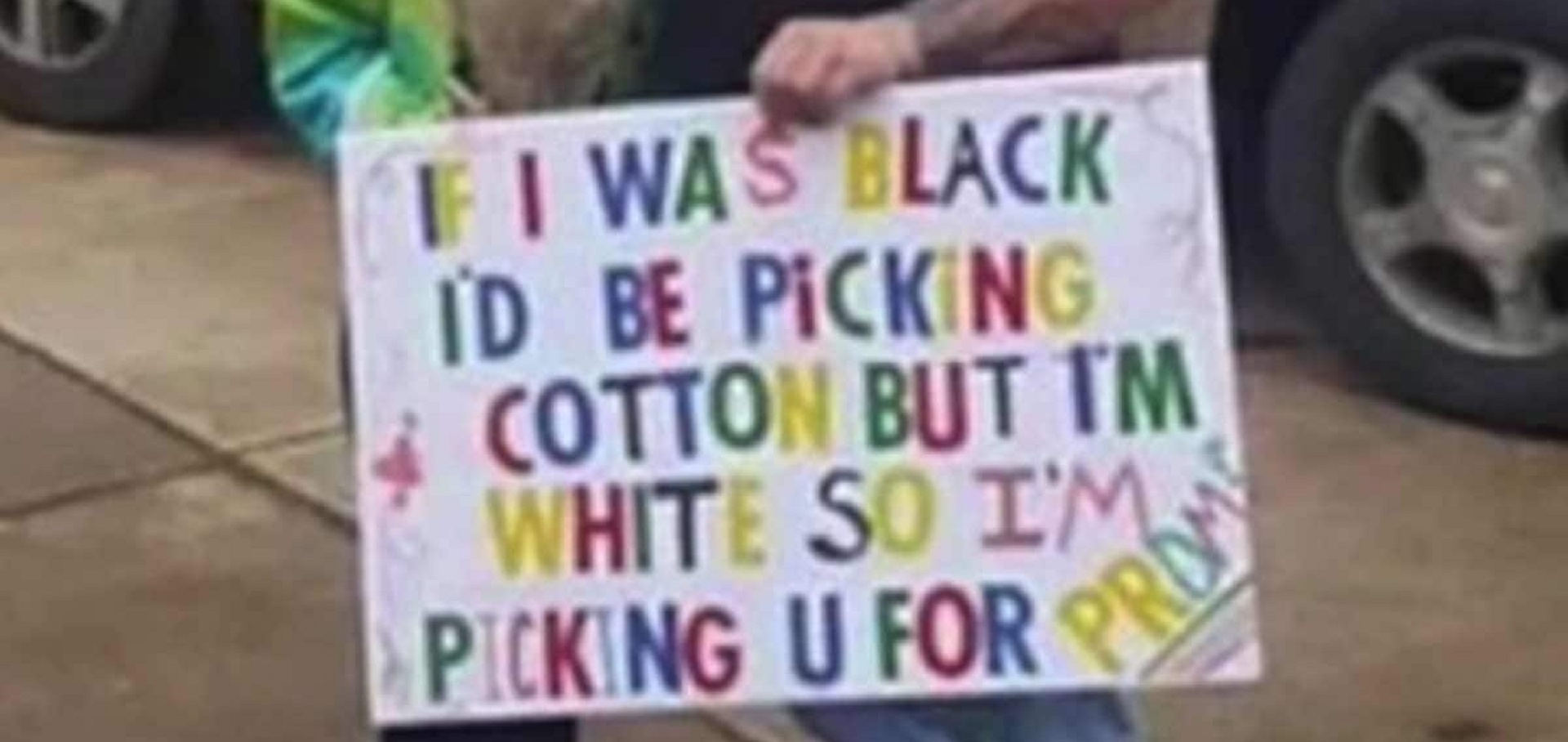 High School Student Under Fire After Flaunting Racist Prom-Placard For His Date
