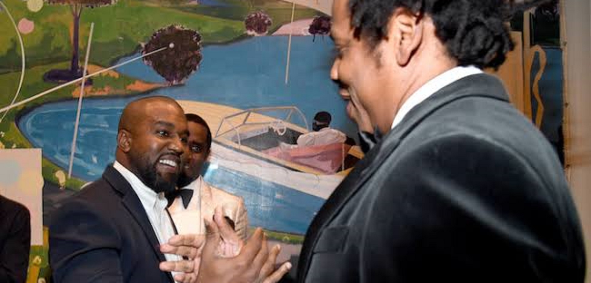 Jay Z & Kanye West Reunited Like Old-Buddies at Diddy’s 50th Birthday Bash