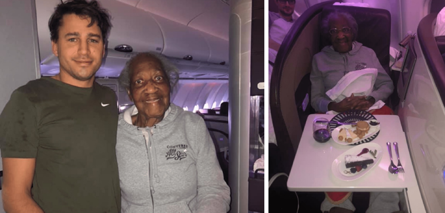 Co-passenger Gives His First-Class Seat To 88 YO Woman, Bringing Joy To Her Face!