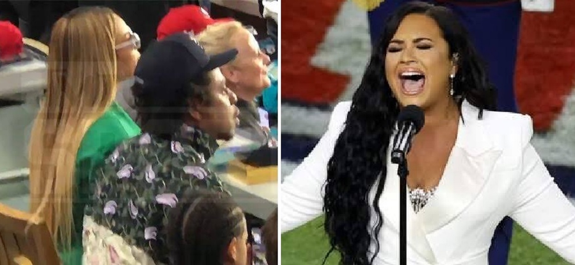 Jay Z and Beyonce Stay Seated During National Anthem Performance at Super Bowl