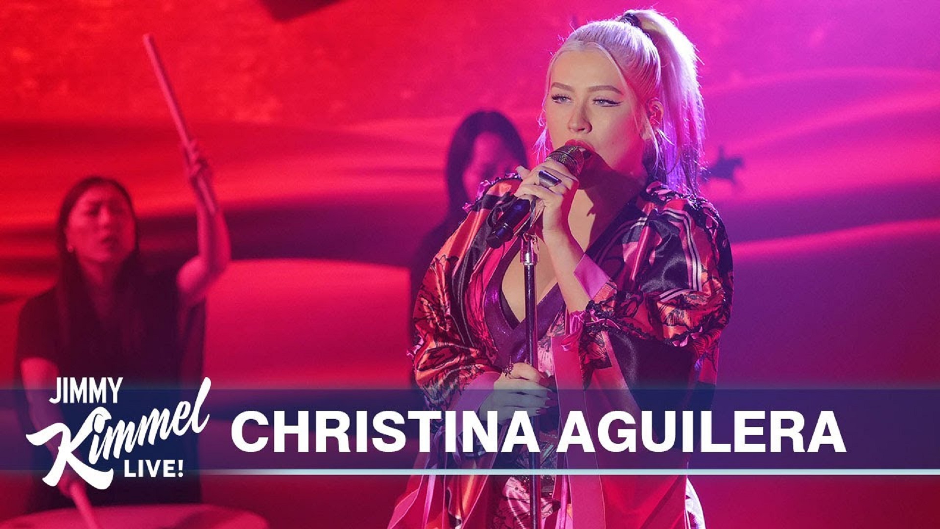 Watch: Christina Aguilera Performs Her New Song From ‘Mulan’ – ‘Loyal Brave True’ on Kimmel