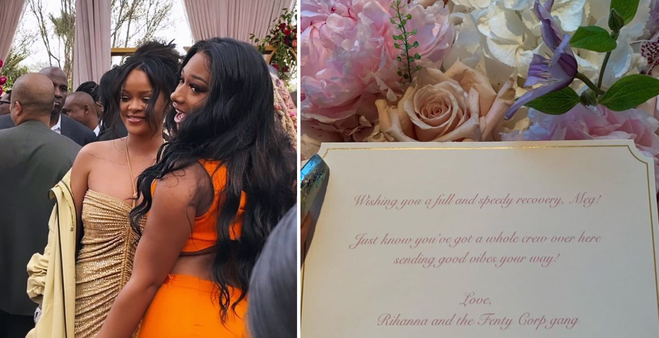 Aww! Rihanna Sends Megan Thee Stallion Her Well Wishes With a Card and Flowers Following Shooting Incident