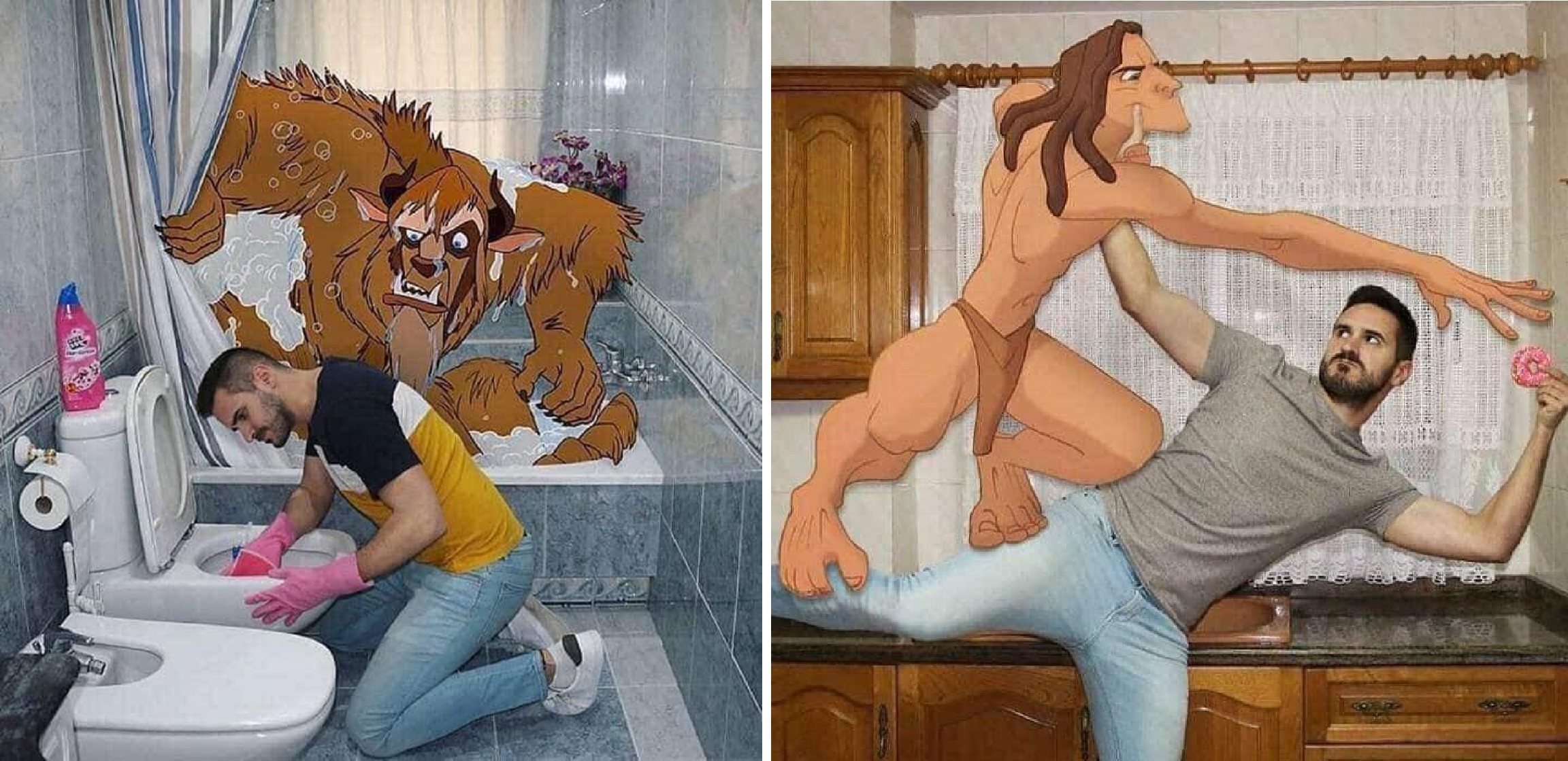 Artist Beautifully Merges Disney Characters Into His Everyday Life, And It Looks So Much Fun!