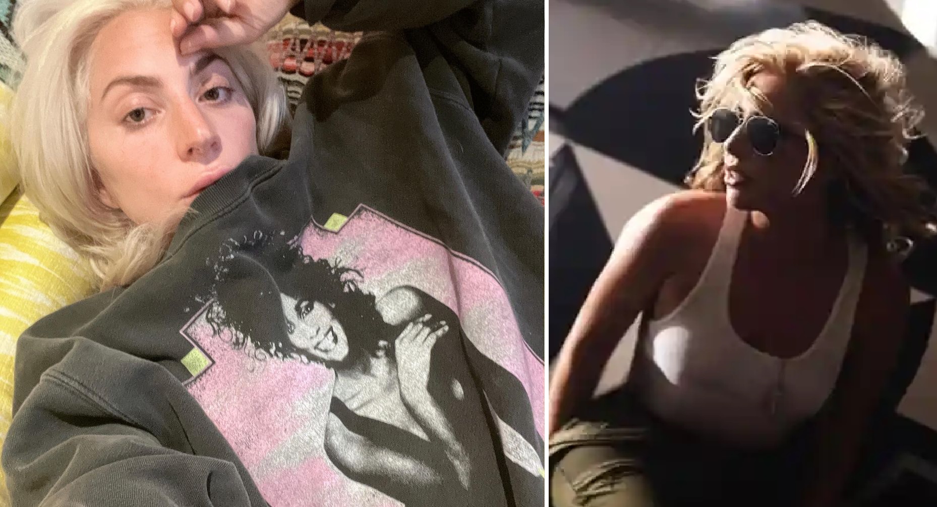 Lady Gaga Wears Whitney Houston Sweatshirt As She Talks About The Inspiration Behind Her New Song For ‘Top Gun’