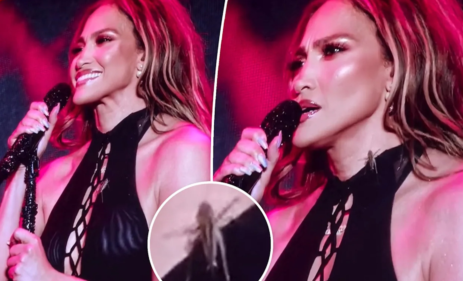 Jennifer Lopez Shrugs Off Cricket Crawling Up Her Neck Mid-Performance with Star-Caliber Grace